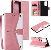 Voor Samsung Galaxy S20 Ultra Stiksels Kalfsstructuur Horizontale Flip Leren Case met Houder & Kaartsleuven & Portemonnee (Rose Goud)