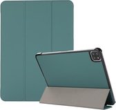 3-vouwen Skin Texture Horizontale Flip TPU + PU lederen tas met houder voor iPad Pro 11 2021 (groen)