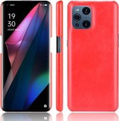 Voor OPPO Find X3 / X3 Pro Shockproof Litchi Texture PC + PU Case (Rood)