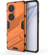 Voor Huawei P50 Pro Punk Armor 2 in 1 PC + TPU schokbestendig hoesje met onzichtbare houder (oranje)