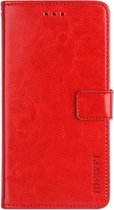 Voor Xiaomi Redmi Note 10 Pro idewei Crazy Horse Texture Horizontale Flip lederen tas met houder & kaartsleuven & portemonnee (rood)