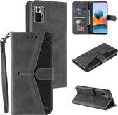 Voor Xiaomi Redmi Note 10 Pro Max Stiksels Kalfsstructuur Horizontale Flip Leren Case met Houder & Kaartsleuven & Portemonnee (Grijs)