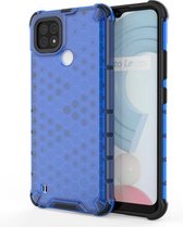 Voor OPPO Realme C21 schokbestendige honingraat pc + TPU-hoes (blauw)