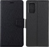 Voor Samsung Galaxy A02s Zijden Textuur Horizontale Flip Leren Case met Houder & Kaartsleuven & Portemonnee & Fotolijst (Zwart)