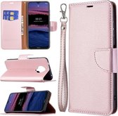 Voor Nokia G20 Litchi Textuur Pure Kleur Horizontale Flip Leren Case met Houder & Kaartsleuven & Portemonnee & Lanyard (Rose Goud)