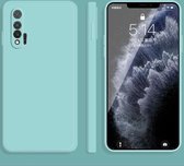 Voor Huawei nova 6 5G effen kleur imitatie vloeibare siliconen rechte rand valbestendige volledige dekking beschermhoes (hemelsblauw)