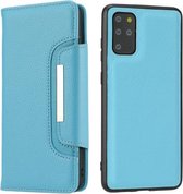 Voor Samsung Galaxy S20 + Litchi Texture Horizontale Flip Buckle Afneembare Magnetische PU Leather Case met Kaartsleuven & Portemonnee & Fotolijst (Blauw)