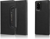 Voor Samsung Galaxy Note20 Litchi Textuur Horizontale Flip Gesp Afneembare Magnetische PU Lederen Case met Kaartsleuven & Portemonnee & Fotolijst (Zwart)