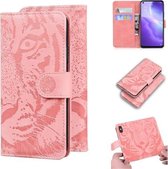 Voor OPPO Reno5 K / Find X3 Lite Tiger Embossing Pattern Horizontale Flip lederen tas met houder & kaartsleuven & portemonnee (roze)