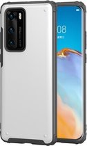 Voor Huawei P40 Vierhoekige huid voelt schokbestendig TPU + pc-beschermhoes (wit)