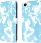 Cloud Fog Pattern Horizontale Flip lederen hoes met houder & kaartsleuf & portemonnee voor iPhone SE 2020 & 8 & 7 (hemelsblauw)