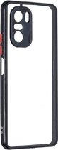 Transparante pc + TPU-telefoonhoes met contrastkleurknop voor Xiaomi Redmi K40 / K40 Pro (zwart)