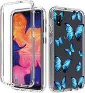 Voor Samsung Galaxy A10e 2 in 1 hoog transparant geverfd schokbestendig PC + TPU beschermhoes (blauwe vlinder)