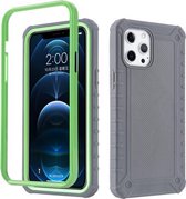 Diamond Texture 360 graden all-inclusive schokbestendig skidproof TPU-hoesje voor iPhone 12/12 Pro (grijs)