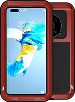 Voor Huawei Mate 40 LIEFDE MEI Metaal schokbestendig waterdicht stofdicht beschermhoes zonder glas (rood)