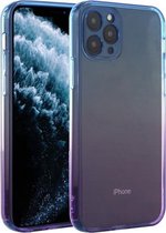 Rechte rand kleurverloop TPU beschermhoes voor iPhone 11 Pro (blauw paars)