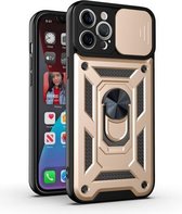 Glijdende camerahoesontwerp TPU + pc-beschermhoes voor iPhone 11 pro (goud)