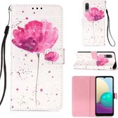 Voor Samsung Galaxy A02 / M02 3D Schilderen Horizontale Flip Leren Case met Houder & Kaartsleuf & Portemonnee & Lanyard (Bloem)