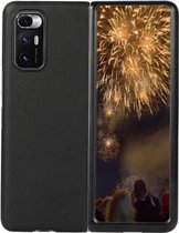 Voor Xiaomi Mi Mix Fold echt leer lamsvel textuur opvouwbare beschermhoes (zwart)