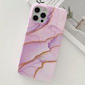 Golden Powder Dream Color Marble Pattern TPU beschermhoes voor iPhone 12 Pro Max (paars)