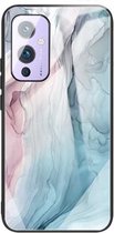 For One Plus 9 Abstract Marble Pattern Glass beschermhoes (abstract grijs)