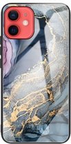 Beschermhoesje van abstract marmerpatroon voor iPhone 12 mini (abstract goud)