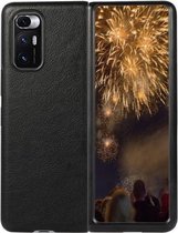 Voor Xiaomi Mi Mix Fold Tweekleurige Lychee Texture lederen beschermhoes (zwart)