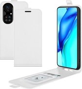 Voor Huawei P50 Pro R64 Textuur Enkele Verticale Flip Lederen Beschermhoes met Kaartsleuven & Fotolijst (Wit)