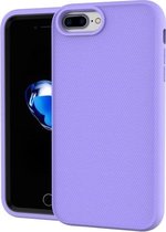 Effen kleur pc + siliconen schokbestendig skid-proof stofdicht hoesje voor iPhone 6 & 6s / 7/8 (paars)
