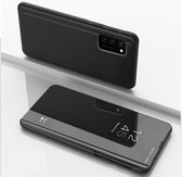 Voor Samsung Galaxy A72 5G / 4G vergulde spiegel horizontale flip lederen tas met houder (zwart)