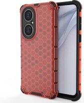 Voor Huawei P50 schokbestendige honingraat pc + TPU-hoes (rood)