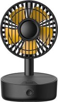 Baseus WXYZ-B01 Hermit 12V 2A multifunctionele desktop draadloze oplader oscillerende elektrische ventilator, EU-stekker (zwart)