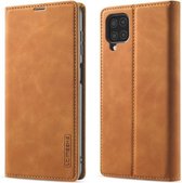 Voor Samsung Galaxy A12 LC.IMEEKE Sterk magnetisme Ultradunne horizontale Flip Matte TPU + PU lederen tas met houder & kaartsleuven & portemonnee (bruin)