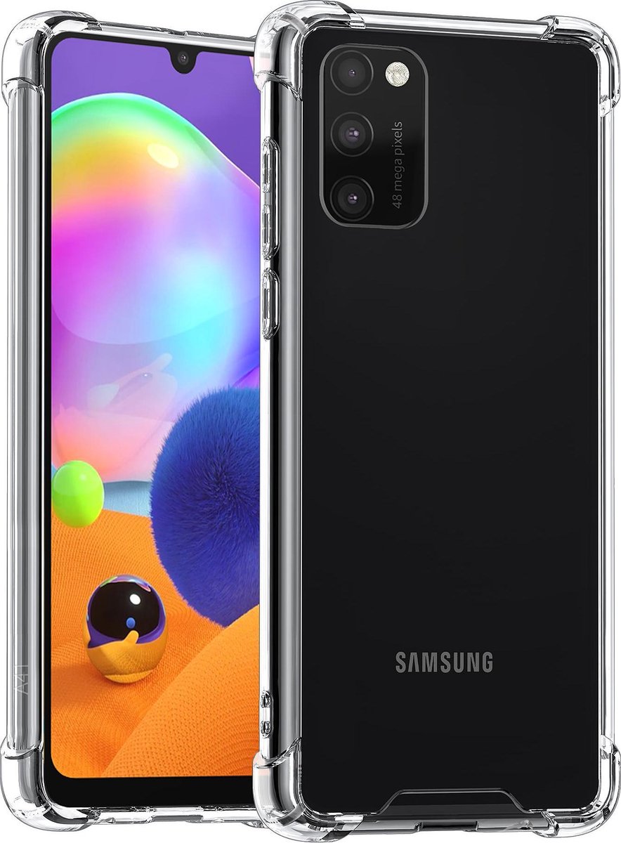 Anti shock stoot rubber siliconen - Geschikt voor Samsung Galaxy A02s - Extra sterke hoeken back cover - Transparant