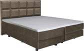 Omra - Complete boxspring -Josh - Beige - 160x210 cm - Inclusief Topdekmatras + Hoofdbord