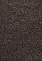 Modern laagpolig vloerkleed Nizza - bruin - 80x150 cm