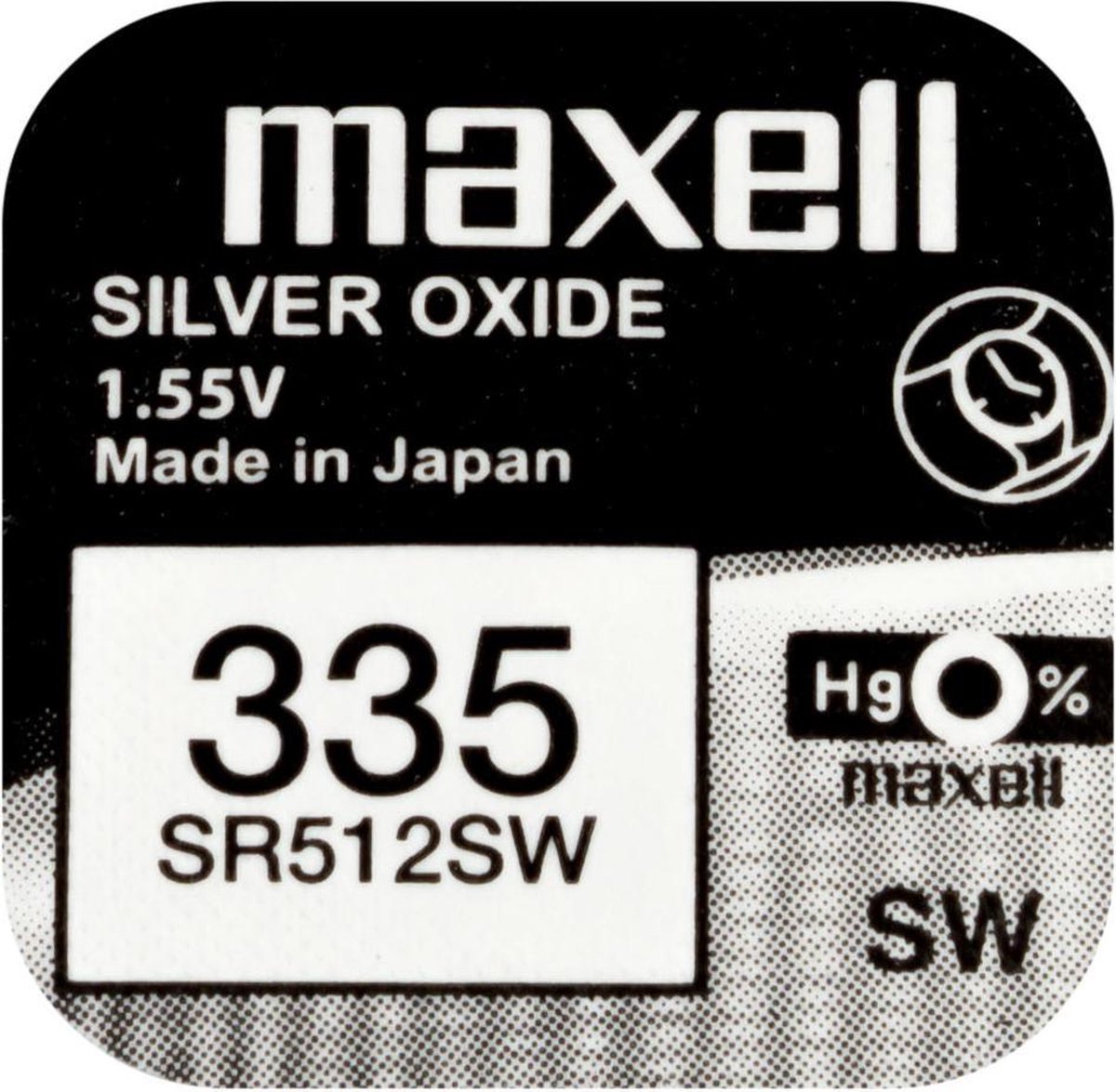MAXELL 335 / SR512SW zilveroxide knoopcel horlogebatterij 2 (twee) stuks