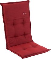 blumfeldt Coburg Tuinkussen - stoelkussen zitkussen - hoge rug tuinstoel - 53 x 117 x 9cm -  UV-bestendig polyester - Rood