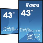 iiyama LH4370UHB-B1 beeldkrant Digitale signage flatscreen 108 cm (42.5") VA 700 cd/m² 4K Ultra HD Zwart Type processor Android 9.0 24/7