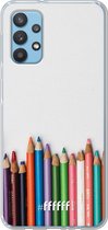 6F hoesje - geschikt voor Samsung Galaxy A32 4G -  Transparant TPU Case - Pencils #ffffff