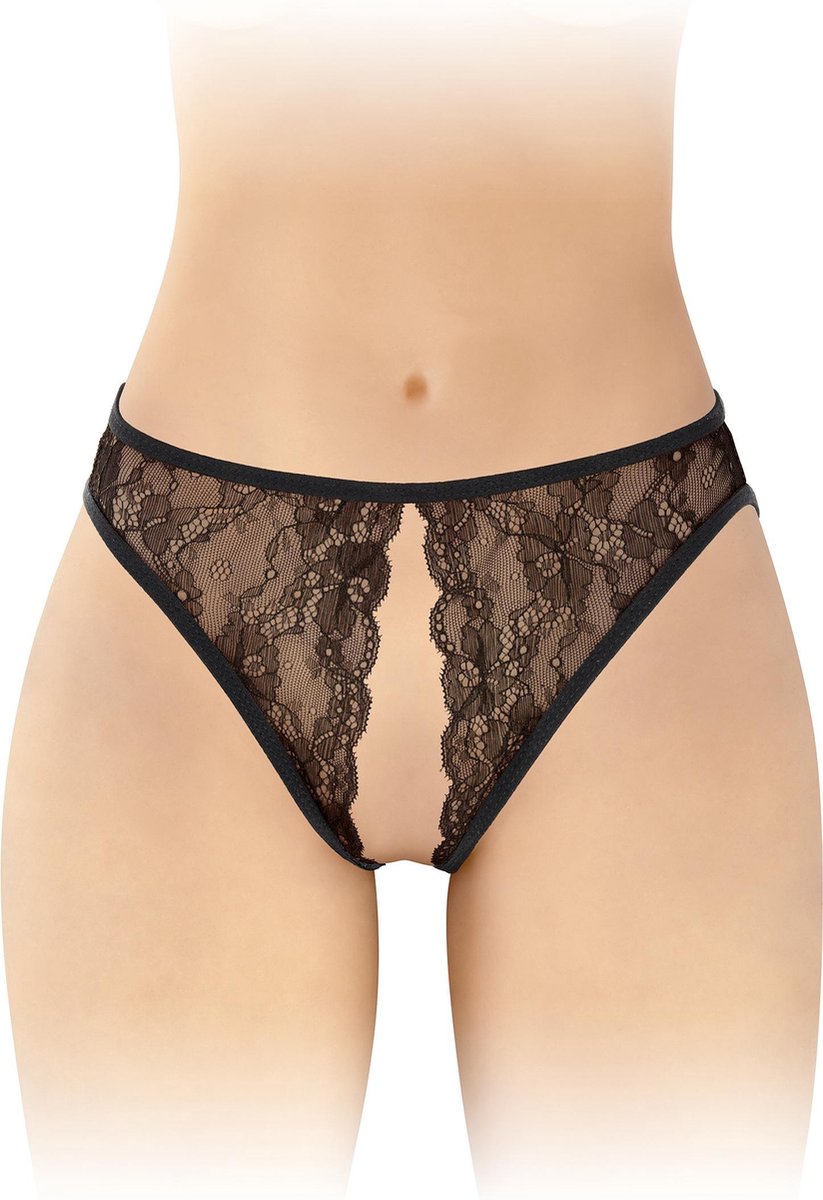 Fashion Secret Victoria - Erotische String - Open Kruis - Zwart - One Size