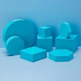 8 in 1 verschillende maten geometrische kubus effen kleur fotografie foto achtergrond tafel schieten schuim rekwisieten (blauw meer)