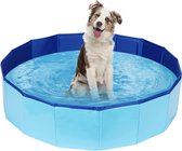 Opvouwbaar Hondenzwembad Blauw - Hondenbad 80 x 80 x 30 cm - zwembad voor honden en andere huisdieren - Verkoeling - Opvouwbaar - Dieren zwembad - Camping