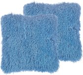 Beliani CIDE - Sierkussen set van 2 - blauw - polyester