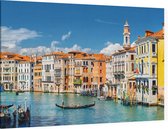 Canal Grande met gondels en kleurrijke gevels in Venetië - Foto op Canvas - 60 x 40 cm