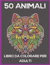 50 Animali Libro da colorare per adulti