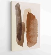 Botanical wall art vector set. Earth tone boho foliage line art drawing with abstract shape. 3 - Moderne schilderijen – Vertical – 1825047539 - 40-30 Vertical