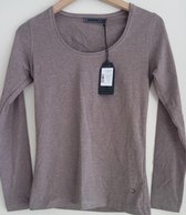 U-neck Long Sleeve MOSCOW - Taupe - Maat XS