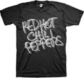 Red Hot Chili Peppers Heren Tshirt -S- Black & White Logo Zwart