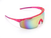 PALERMO ROSSO - Roze Sportbril met UV400 Bescherming - Unisex & Universeel - Sportbril - Zonnebril voor Heren en Dames - Fietsaccessoire